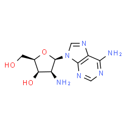 ChemSpider 2D Image | 9-(2-Amino-2-deoxy-beta-D-lyxofuranosyl)-9H-purin-6-amine | C10H14N6O3
