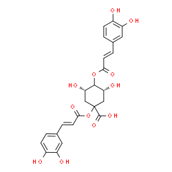 ChemSpider 2D Image | (3R,5S)-1,4-Bis{[(2E)-3-(3,4-dihydroxyphenyl)-2-propenoyl]oxy}-3,5-dihydroxycyclohexanecarboxylic acid | C25H24O12