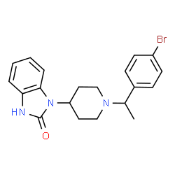 ChemSpider 2D Image | 1-{1-[1-(4-Bromophenyl)ethyl]-4-piperidinyl}-1,3-dihydro-2H-benzimidazol-2-one | C20H22BrN3O
