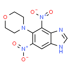 ChemSpider 2D Image | 5-(4-Morpholinyl)-4,6-dinitro-1H-benzimidazole | C11H11N5O5