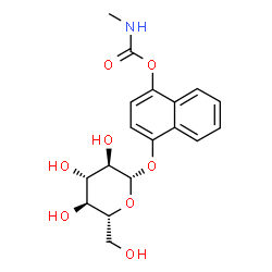 ChemSpider 2D Image | 4-(beta-D-Glucopyranosyloxy)-1-naphthyl methylcarbamate | C18H21NO8