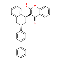 ChemSpider 2D Image | 3-[(1S,3R)-3-(4-Biphenylyl)-1,2,3,4-tetrahydro-1-naphthalenyl]-2-hydroxy-4H-chromen-4-one | C31H24O3