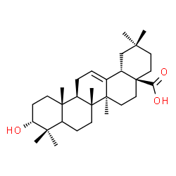 ChemSpider 2D Image | (3alpha,5xi)-3-Hydroxyolean-12-en-28-oic acid | C30H48O3