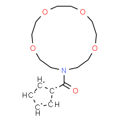 ChemSpider 2D Image | 1-(1,4,7,10-Tetraoxa-13-azacyclopentadecan-13-ylcarbonyl)-1,2,3,4,5-cyclopentanepentayl | C16H24NO5