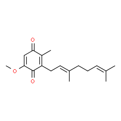 ChemSpider 2D Image | 3-[(2E)-3,7-Dimethyl-2,6-octadien-1-yl]-5-methoxy-2-methyl-1,4-benzoquinone | C18H24O3