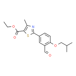 ChemSpider 2D Image | ethyl 2-(3-formyl-4-iso butoxyphenyl)-4-methylthiazole-5-carboxylate | C18H21NO4S