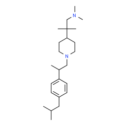 ChemSpider 2D Image | 2-{1-[2-(4-Isobutylphenyl)propyl]-4-piperidinyl}-N,N,2-trimethyl-1-propanamine | C24H42N2