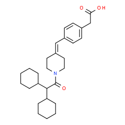 ChemSpider 2D Image | (4-{[1-(Dicyclohexylacetyl)-4-piperidinylidene]methyl}phenyl)acetic acid | C28H39NO3