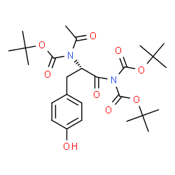 ChemSpider 2D Image | Nalpha-Acetyl-N,N,Nalpha-tris{[(2-methyl-2-propanyl)oxy]carbonyl}-L-tyrosinamide | C26H38N2O9
