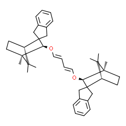 ChemSpider 2D Image | (1S,3R,4R,1'''S,3'''R,4'''R)-3,3'-[(1E,3E)-1,3-Butadiene-1,4-diylbis(oxy)]bis(4,7,7-trimethyl-1',3'-dihydrospiro[bicyclo[2.2.1]heptane-2,2'-indene]) | C40H50O2