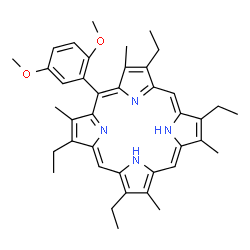ChemSpider 2D Image | 5-(2,5-Dimethoxyphenyl)-2,8,12,18-tetraethyl-3,7,13,17-tetramethylporphyrin | C40H46N4O2