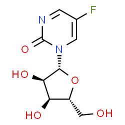 ChemSpider 2D Image | 5-Fluoro-1-(beta-D-ribofuranosyl)-2(1H)-pyrimidinone | C9H11FN2O5