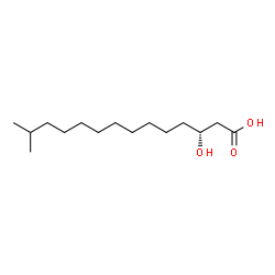 ChemSpider 2D Image | (3R)-3-Hydroxy-13-methyltetradecanoic acid | C15H30O3