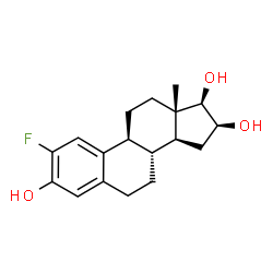 ChemSpider 2D Image | (16beta,17beta)-2-Fluoroestra-1(10),2,4-triene-3,16,17-triol | C18H23FO3