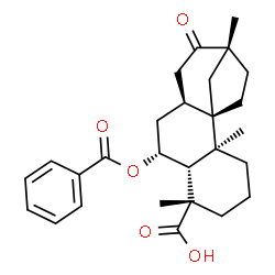 ChemSpider 2D Image | (1S,2S,6S,7R,8R,10S,13R)-8-(Benzoyloxy)-2,6,13-trimethyl-12-oxotetracyclo[11.2.1.0~1,10~.0~2,7~]hexadecane-6-carboxylic acid | C27H34O5
