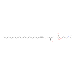 ChemSpider 2D Image | 1-(1Z-hexadecenyl)-sn-glycero-3-phosphocholine | C24H50NO6P