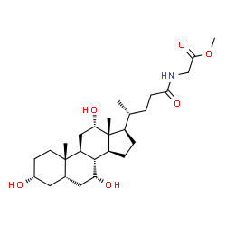 ChemSpider 2D Image | Methyl N-[(3alpha,5beta,7alpha,12alpha)-3,7,12-trihydroxy-24-oxocholan-24-yl]glycinate | C27H45NO6