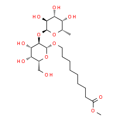 ChemSpider 2D Image | Methyl 9-{[2-O-(6-deoxy-alpha-L-galactopyranosyl)-beta-D-galactopyranosyl]oxy}nonanoate | C22H40O12