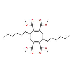 ChemSpider 2D Image | Tetramethyl (1Z,3S,5Z,7S)-3,7-dihexyl-1,5-cyclooctadiene-1,2,5,6-tetracarboxylate | C28H44O8