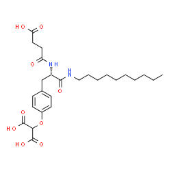 ChemSpider 2D Image | {4-[(2S)-2-[(3-Carboxypropanoyl)amino]-3-(decylamino)-3-oxopropyl]phenoxy}malonic acid | C26H38N2O9