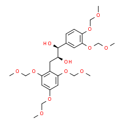 ChemSpider 2D Image | (1S,2S)-1-[3,4-Bis(methoxymethoxy)phenyl]-3-[2,4,6-tris(methoxymethoxy)phenyl]-1,2-propanediol | C25H36O12