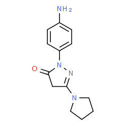 ChemSpider 2D Image | 1-(P-Aminophenyl)-3-Pyrrolidino-5-Pyrazolone | C13H16N4O