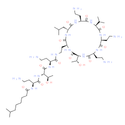 ChemSpider 2D Image | N-[(2S)-4-Amino-1-{[(2S,3R)-1-({(2S)-4-amino-1-oxo-1-[(2-{(2S,5R,8S,11S,14S,17S,20S)-8,14,17-tris(2-aminoethyl)-20-[(1R)-1-hydroxyethyl]-5-isobutyl-11-isopropyl-3,6,9,12,15,18,21-heptaoxo-1,4,7,10,13,
16,19-heptaazacyclohenicosan-2-yl}ethyl)amino]-2-butanyl}amino)-3-hydroxy-1-oxo-2-butanyl]amino}-1-oxo-2-butanyl]-7-methyloctanamide | C52H98N16O13