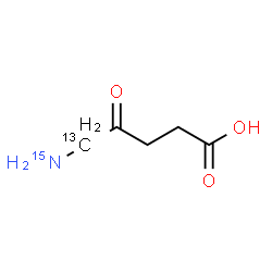 ChemSpider 2D Image | 5-(~15~N)Amino-4-oxo(5-~13~C)pentanoic acid | C413CH915NO3