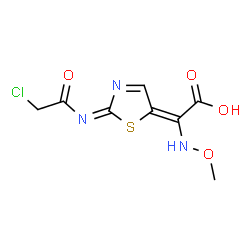 ChemSpider 2D Image | (2Z)-[(2E)-2-[(Chloroacetyl)imino]-1,3-thiazol-5(2H)-ylidene](methoxyamino)acetic acid | C8H8ClN3O4S