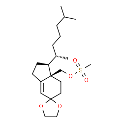 ChemSpider 2D Image | [(1'S,7a'R)-1'-[(2S)-6-Methyl-2-heptanyl]-2',3',6',7'-tetrahydrospiro[1,3-dioxolane-2,5'-inden]-7a'(1'H)-yl]methyl methanesulfonate | C21H36O5S