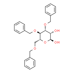 ChemSpider 2D Image | 3,4,6-Tri-O-benzyl-alpha-D-mannopyranose | C27H30O6