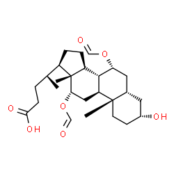 ChemSpider 2D Image | (3alpha,5beta,7alpha,12alpha)-7,12-Bis(formyloxy)-3-hydroxycholan-24-oic acid | C26H40O7