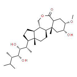 ChemSpider 2D Image | (5S,6R,7aR,7bS,9aS,10R,12aS,12bS)-10-[(2S,3R,4R,5S)-3,4-Dihydroxy-5,6-dimethyl-2-heptanyl]-6-hydroxy-5-methoxy-7a,9a-dimethylhexadecahydro-3H-benzo[c]indeno[5,4-e]oxepin-3-one | C29H50O6