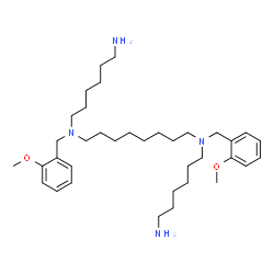 ChemSpider 2D Image | N,N'-Bis(6-aminohexyl)-N,N'-bis(2-methoxybenzyl)-1,8-octanediamine | C36H62N4O2
