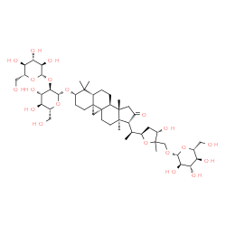 ChemSpider 2D Image | (1R,3aS,3bS,5aR,7S,9aR,10aS,12aR)-7-{[(2R,3R,4S,5S,6R)-4,5-Dihydroxy-6-(hydroxymethyl)-3-{[(2S,3R,4S,5S,6R)-3,4,5-trihydroxy-6-(hydroxymethyl)tetrahydro-2H-pyran-2-yl]oxy}tetrahydro-2H-pyran-2-yl]oxy}
-1-{(1S)-1-[(2R,4S)-4-hydroxy-5-methyl-5-({[(2R,3R,4S,5S,6R)-3,4,5-trihydroxy-6-(hydroxymethyl)tetrahydro-2H-pyran-2-yl]oxy}methyl)tetrahydro-2-furanyl]ethyl}-3a,6,6,12a-tetramethyltetradecahydro-2H-c
yclopenta[a]cyclopropa[e]phenanthren-2-one | C48H78O20