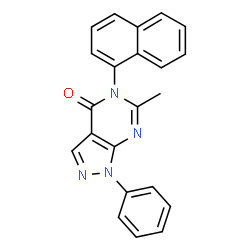 ChemSpider 2D Image | 6-Methyl-5-(1-naphthyl)-1-phenyl-1,5-dihydro-4H-pyrazolo[3,4-d]pyrimidin-4-one | C22H16N4O