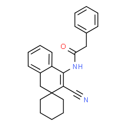 ChemSpider 2D Image | N-(3'-Cyano-1'H-spiro[cyclohexane-1,2'-naphthalen]-4'-yl)-2-phenylacetamide | C24H24N2O