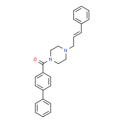 ChemSpider 2D Image | 4-Biphenylyl{4-[(2E)-3-phenyl-2-propen-1-yl]-1-piperazinyl}methanone | C26H26N2O