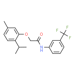 ChemSpider 2D Image | 2-(2-Isopropyl-5-methylphenoxy)-N-[3-(trifluoromethyl)phenyl]acetamide | C19H20F3NO2