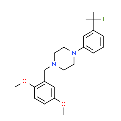 ChemSpider 2D Image | 1-(2,5-Dimethoxybenzyl)-4-[3-(trifluoromethyl)phenyl]piperazine | C20H23F3N2O2