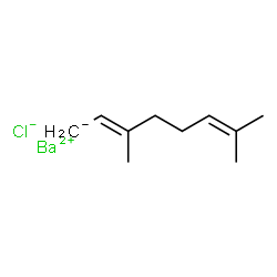 ChemSpider 2D Image | Barium chloride (2E)-3,7-dimethyl-2,6-octadien-1-ide (1:1:1) | C10H17BaCl