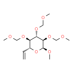 ChemSpider 2D Image | Methyl (5R)-2,3,4-tris-O-(methoxymethyl)-5-vinyl-alpha-D-xylopyranoside | C14H26O8