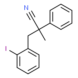 ChemSpider 2D Image | 3-(2-Iodophenyl)-2-methyl-2-phenylpropanenitrile | C16H14IN