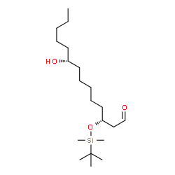 ChemSpider 2D Image | (3R,9R)-3-{[Dimethyl(2-methyl-2-propanyl)silyl]oxy}-9-hydroxytetradecanal | C20H42O3Si