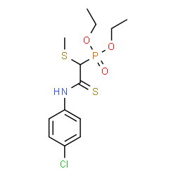 ChemSpider 2D Image | Diethyl {2-[(4-chlorophenyl)amino]-1-(methylsulfanyl)-2-thioxoethyl}phosphonate | C13H19ClNO3PS2
