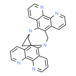 ChemSpider 2D Image | 1,7,10,17,23,26-Hexaazaoctacyclo[15.15.1.0~2,15~.0~3,8~.0~9,14~.0~18,31~.0~19,24~.0~25,30~]tritriaconta-2,4,6,8,10,12,14,18,20,22,24,26,28,30-tetradecaene | C27H18N6