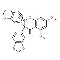 ChemSpider 2D Image | 3,3-Bis(1,3-benzodioxol-5-yl)-5,7-dimethoxy-2H-chromene-2,4(3H)-dione | C25H18O9