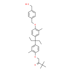 ChemSpider 2D Image | 1-{4-[3-(4-{[4-(Hydroxymethyl)benzyl]oxy}-3-methylphenyl)-3-pentanyl]-2-methylphenoxy}-3,3-dimethyl-2-butanone | C33H42O4