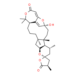 ChemSpider 2D Image | (1'S,2S,4R,4'R,5'R,6'R,10'S,12'R,16'R)-1'-Hydroxy-4,4',6',12',17',17'-hexamethyl-3,4-dihydro-5H,19'H-spiro[furan-2,8'-[9,18,24]trioxapentacyclo[19.2.1.0~4,12~.0~5,10~.0~16,22~]tetracosa[20,22]diene]-5
,19'-dione | C30H42O7