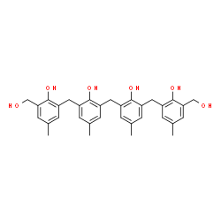 ChemSpider 2D Image | 2,2'-Methylenebis{6-[2-hydroxy-3-(hydroxymethyl)-5-methylbenzyl]-4-methylphenol} | C33H36O6